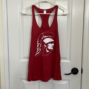 Victoria Secret PINK USC Tank Top Size Small in Red with Lace sides